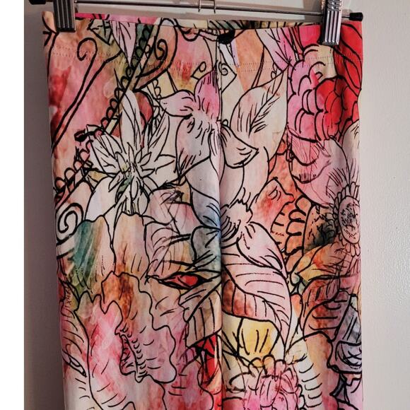 ART OF WEAR Pastel Watercolor  Floral Leggings Women's XS Artsy Colorful Unique - Picture 4 of 8